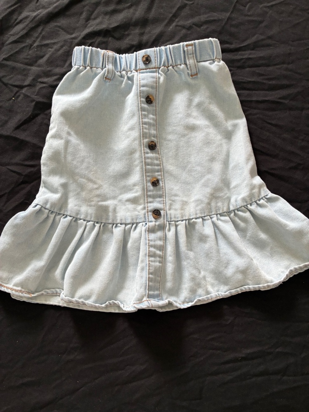 SHEIN Light Blue Denim Ruffle Button-Front Skirt